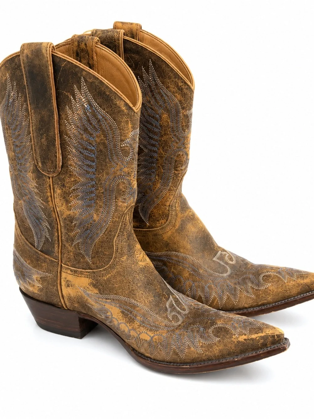 Old Gringo Eagle Stitch Cowboy Boots Women’s 8.5B Distressed Brown Leather - Picture 2 of 7